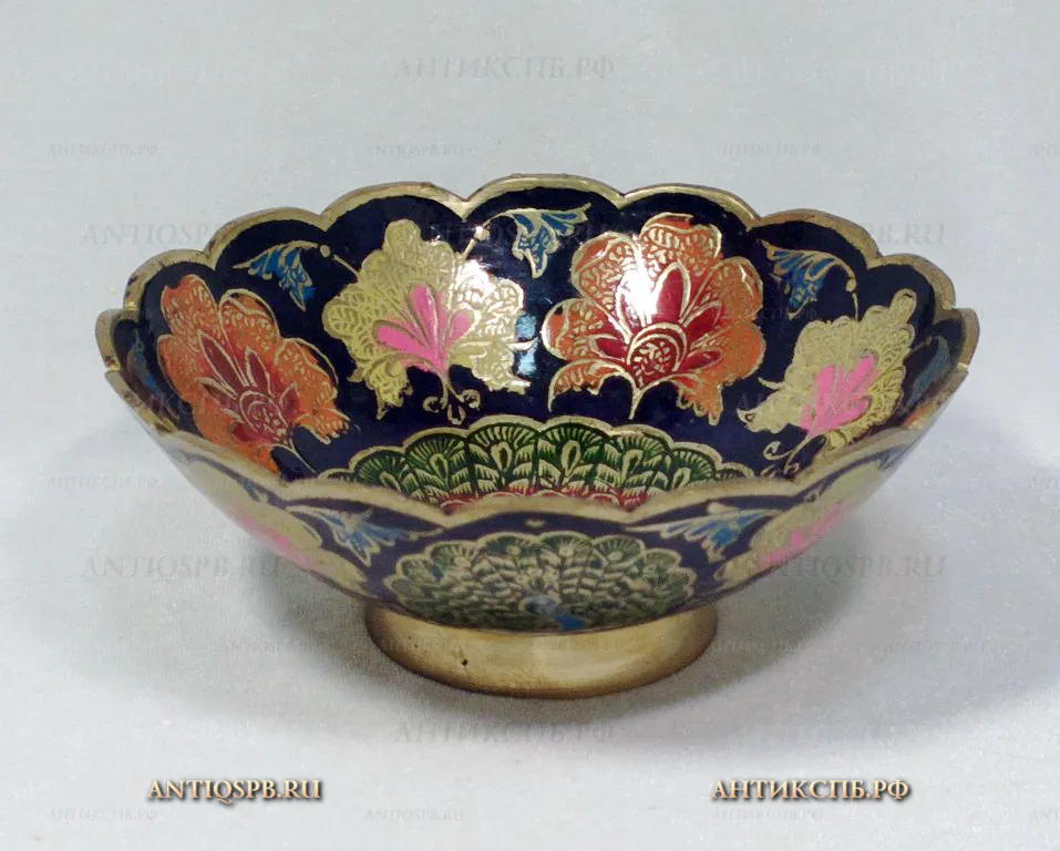 Пиала старинная "Павлин". Индия. Вт. пол. ХХ века. №19463